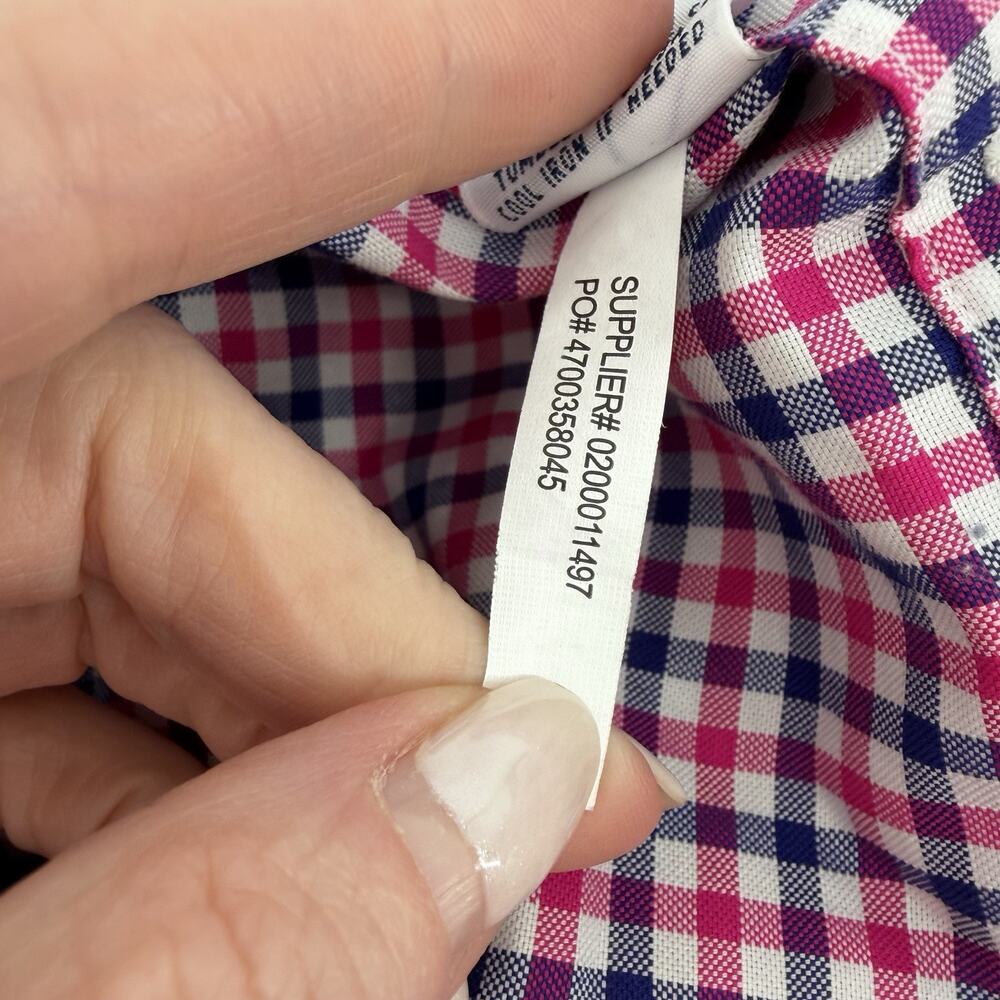 Ralph Lauren Shirt Pink White Blue Gingham Check Plaid Non Iron Mens Size Medium - Picture 10 of 10